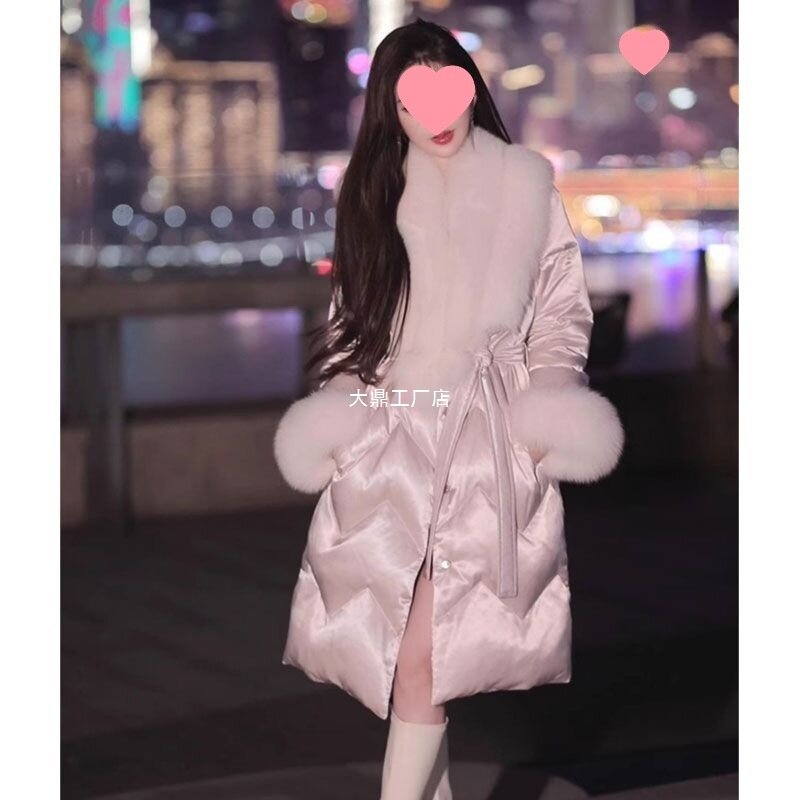 2025羽绒棉服女2025秋冬新款感小众气质设计感系带收腰显瘦外套