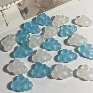 新款可爱云朵树脂饰品配件2*2.6cm发夹奶油胶手机壳diy洞洞鞋材料