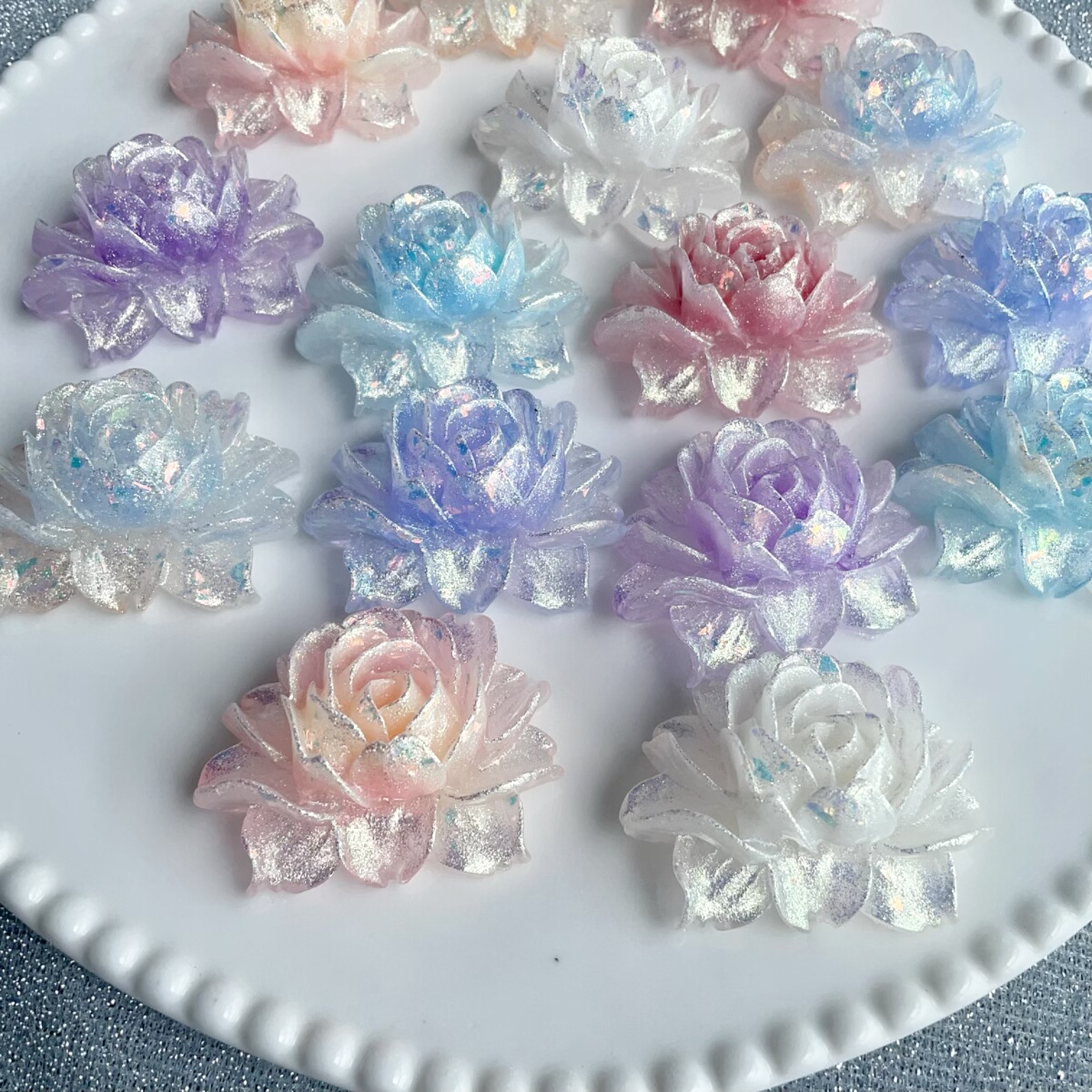 大号萤火虫悬浮莲花制作【卡4.2cm】手工diy饰品手机壳奶油胶发夹