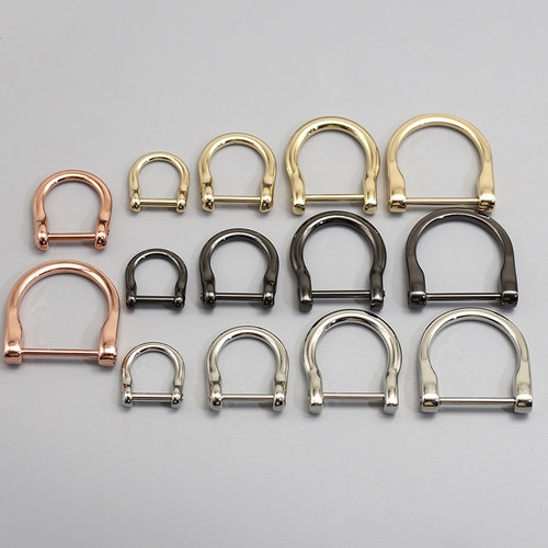 金属D字马蹄扣拧螺丝扣防丢钥匙扣马镫口D字扣汽车遥控器连接环