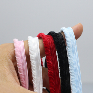 秋冬新款1厘米彩色毛绒子母带服装嵌边条滚边绳镶边条彩色压边条