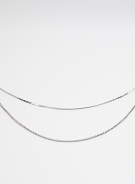 双条钛钢链子配饰挂链百搭短袖背心领口项链条配件衣服装饰链A169