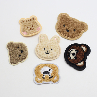 小号款熊头绣布贴衣服补丁羽绒服外套贴布修补破洞装饰贴手缝