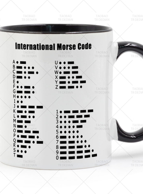 International Morse Code 摩斯密码表 有趣的陶瓷马克杯水杯杯子