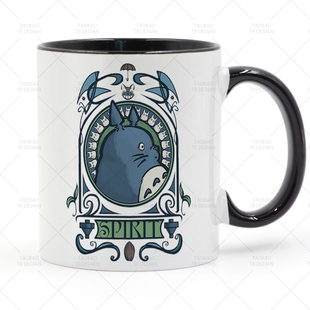 SPIRIT 龙猫Totoro 窗口 Ghibli 吉卜力 宫崎骏动漫 陶瓷马克杯