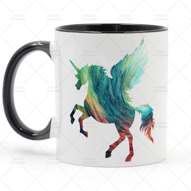 Pegasus 珀伽索斯/天马 Unicorn 独角兽 熊猫色/白色 陶瓷马克杯