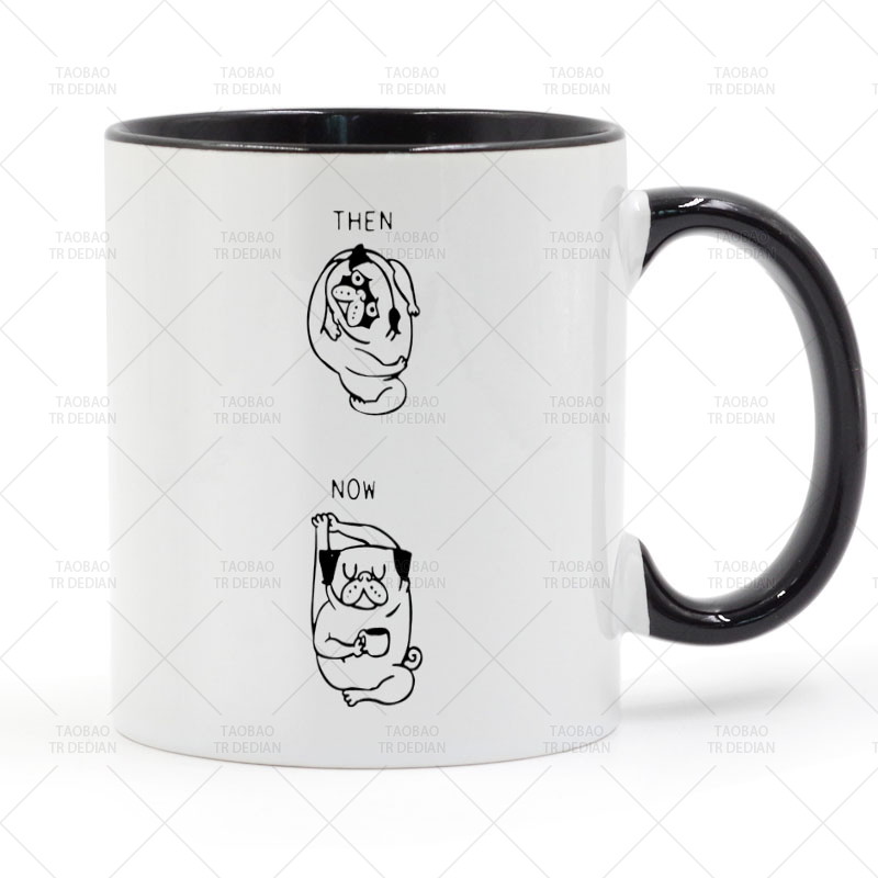 Yoga Pug Inhale Exhale 瑜伽狗 巴哥犬 陶瓷马克杯