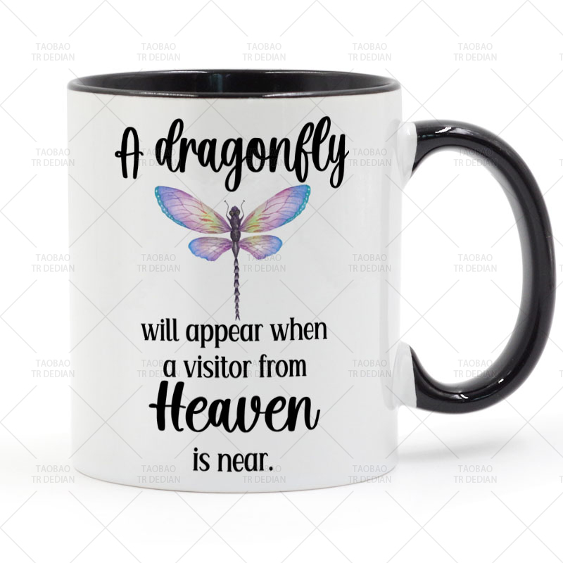 马克杯陶瓷蜻蜓下雨的时候