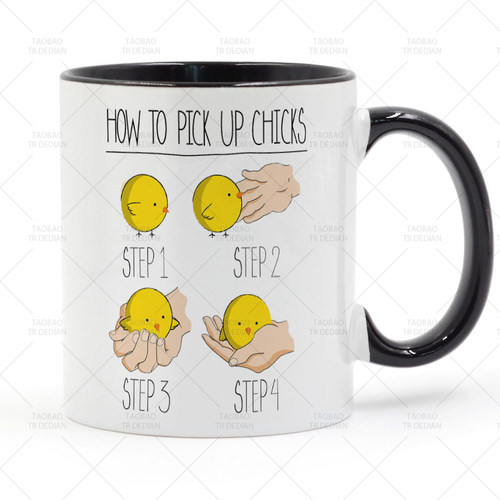 How To Pick Up Chicks 抓鸡教程 有趣的陶瓷马克杯水杯杯子