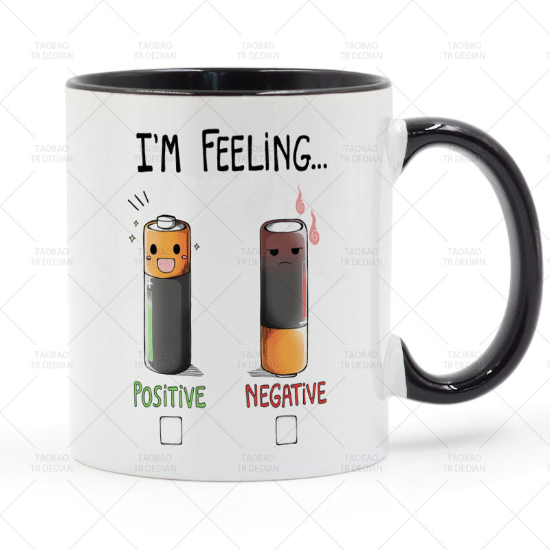 Positive or Negative battery 正极或负极电池 陶瓷马克杯,餐饮具,马克杯,淘宝优惠券,粉丝福利购,淘宝优惠卷