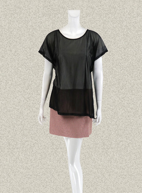 V*VA HE*RT 正品 Z形线装饰假设两件女夏季全棉底短袖针织衫50408