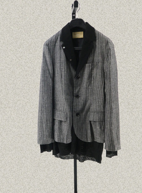 桀* J*eor 男装正品狂清！拼色西装领假两件春秋短外套 JS50801