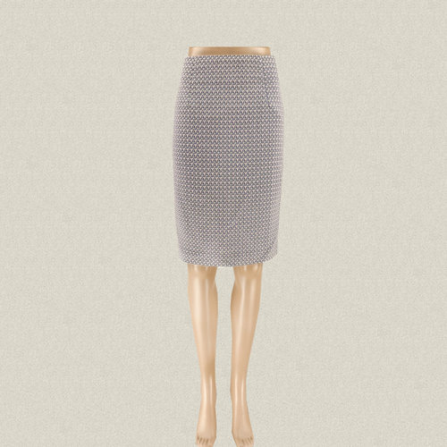 尚MORE 正品 千鸟格提花后开叉知性女春秋修身半身裙包臀中裙Q032
