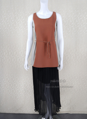 V*VA HE*RT 针梭拼系带女夏无袖拼色百搭显瘦背心休闲衫 VS52418