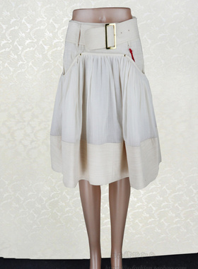 新!V*VA HE*RT正品 全棉撞色拼接撞钉饰A字裙女夏秋中裙VS45601