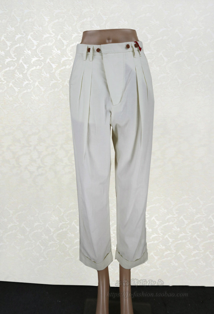 男女同款!V*VA HE*RT 棉混纺斜襟哈伦裤百搭女春夏九分裤41613,女装/女士精品,休闲裤,淘宝优惠券,粉丝福利购,淘宝优惠卷