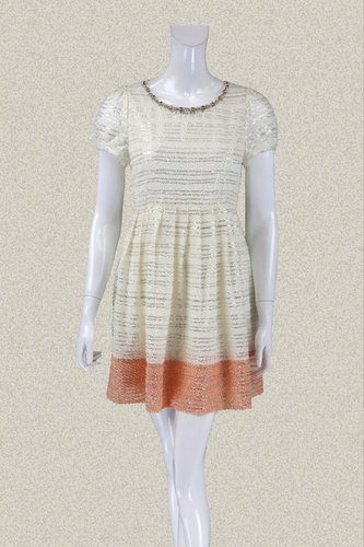新!150减50!JH风 正品 烫银印花镶钻拼色甜美短袖女夏连衣裙LC175