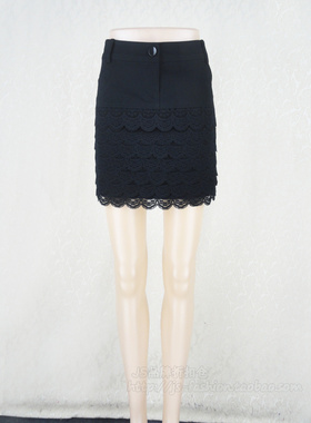 囤货价清仓!蕾DOW 正品女夏秋包臀裙防走光蕾丝边短裙F3PB03004