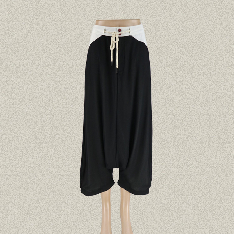 V*VA HE*RT 正品 针梭拼抽绳慵懒风女夏低裆宽松九分裤垮裤 51604