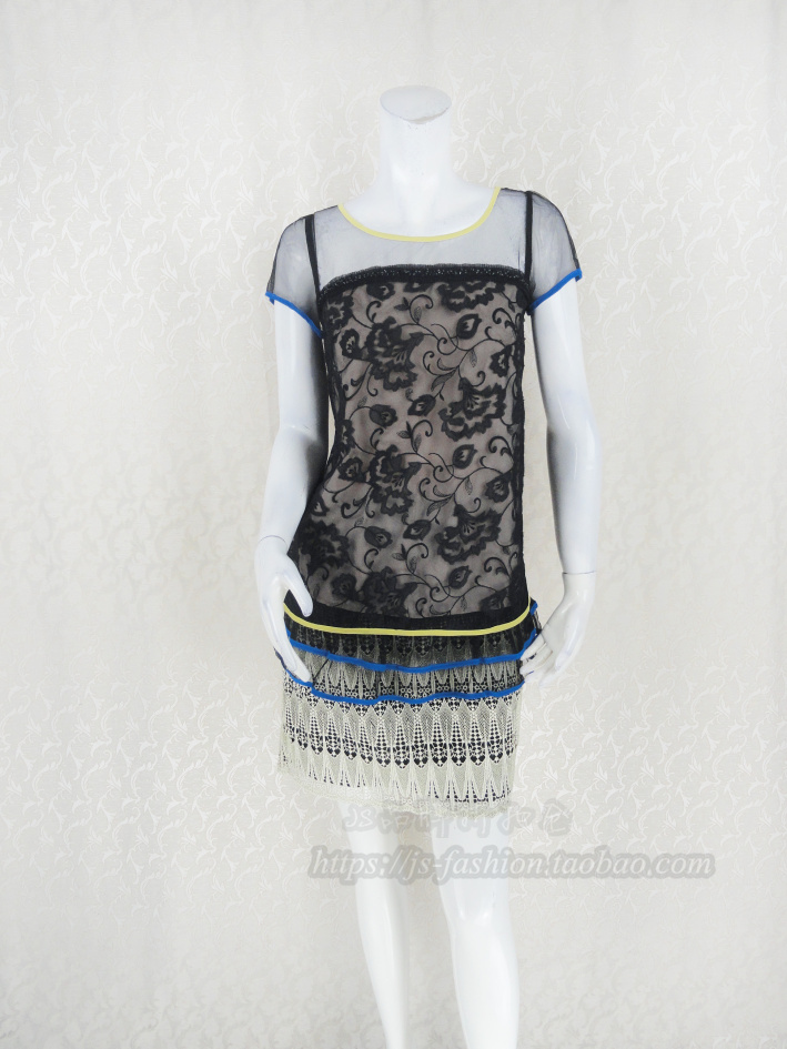 钉珠贴布绣花小性感清新短袖上衣