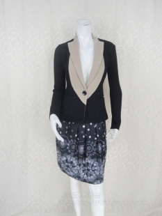 搬迁清仓150减50 领女冬春全羊毛呢外套KC3M578WF 卡VON拼色西装