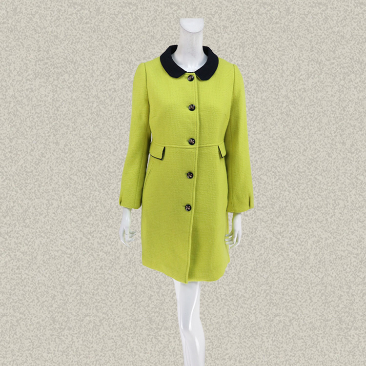 JH风 正品 可拆拼色假领中长女冬春减龄全羊毛呢大衣 二色 DA267