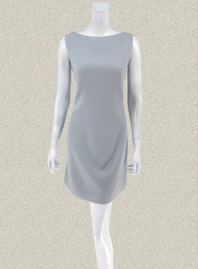 新!F*RRO G*ANO一字领无袖简约知性女春秋全羊毛连衣裙FC2E151W05