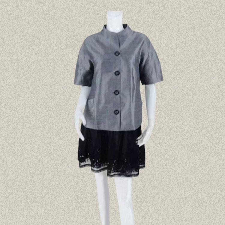 玛*曼可 M*MANCO正品 中式立领落肩袖知性OL女春夏短外套 9600073