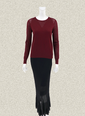 新!法路INA 小心机镂空提花女春秋羊毛针织衫薄毛衣三色 FRDA7513