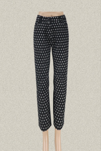 裘TN 小脚裤 正品 铅笔裤 532567B 针梭拼亮丝提花女夏秋棉质修身 新