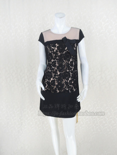 季末狂清!蕾DOW 蕾丝拼接包袖H型显瘦女秋连衣裙L5SC14013