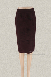 新!奈CO 正品 布条拼接包臀裙知性古典风女春秋半身裙4D720900