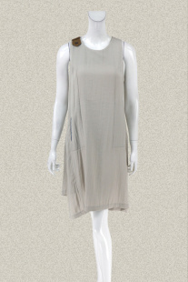 不对称拼接撞色雅致女夏背心裙棉休闲连衣裙532138E 正品 新 裘TN