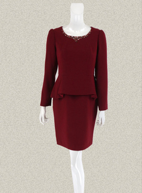 新!爱珂菲EAACPP 精美钉珠镶钻女春秋两件连衣裙EE35061/35063