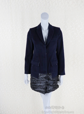 狂欢价!V*VA HE*RT 正品清 羽绒拼接女秋冬羊毛呢大衣外套VW41209