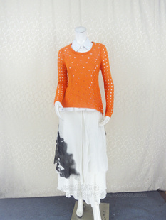 上衣 卡VON 女春秋配假领子镂空钩花针织衫 清仓 KC3M539WF 正品