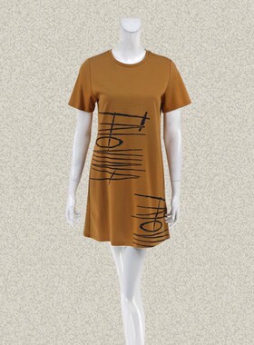 法路INA  正品 字母印花修身女夏秋棉弹力针织连衣裙 FRCL7279