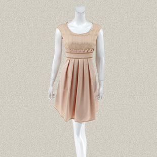 连衣裙 金丝提花蕾丝拼接包肩甜美淑女春夏无袖 26053 正品 丝fu卡