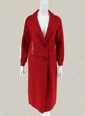 爱珂菲EAACPP 重工绣花高个女秋冬减龄羊毛呢长大衣 二色 47016