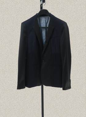 男装上新!桀A jie*r 品牌折扣男春秋拼色西装领单排扣外套JW40804