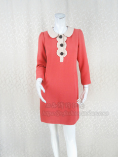 清仓 正品 娃娃领甜美减龄女春秋H型直身连衣裙LC102 fon