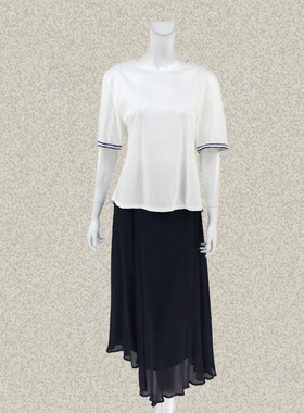 卡迪DL 正品 辫子边装饰落肩袖女夏季白色全棉宽松短上衣 451801