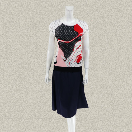 邦BUOU  正品 甜美拼色烫钻包肩女夏针织衫百搭弹力短上衣  A207