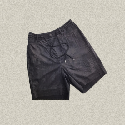J*eor 男装正品 印花拼接系带松紧腰棉/亚麻外穿休闲短裤 JS53601