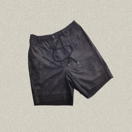 J*eor 男装正品 印花拼接系带松紧腰棉/亚麻外穿休闲短裤 JS53601