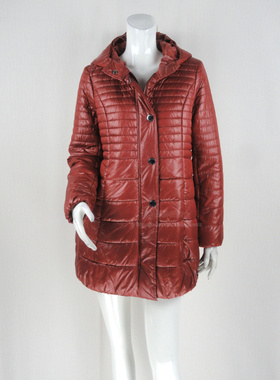 超值清仓!法路INA 正品 修身女冬带帽减龄百搭中长棉衣 FLCM9305