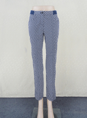 狂欢价!卡VON 正品清仓 女秋棉弹力波点小脚裤九分裤KC7H837TC