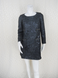 fon 中长款 专柜正品 饰长袖 女春秋提花上衣CA420 钉珠钉钻口袋装