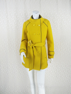 英伦风女秋冬双排扣立领显瘦中厚短风衣3F179WF 正品 促 卡VON