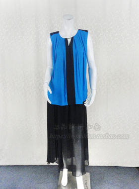 新!C*F 断码清仓 拼色拼接假两件无袖宽松显瘦女夏套头上衣CD421